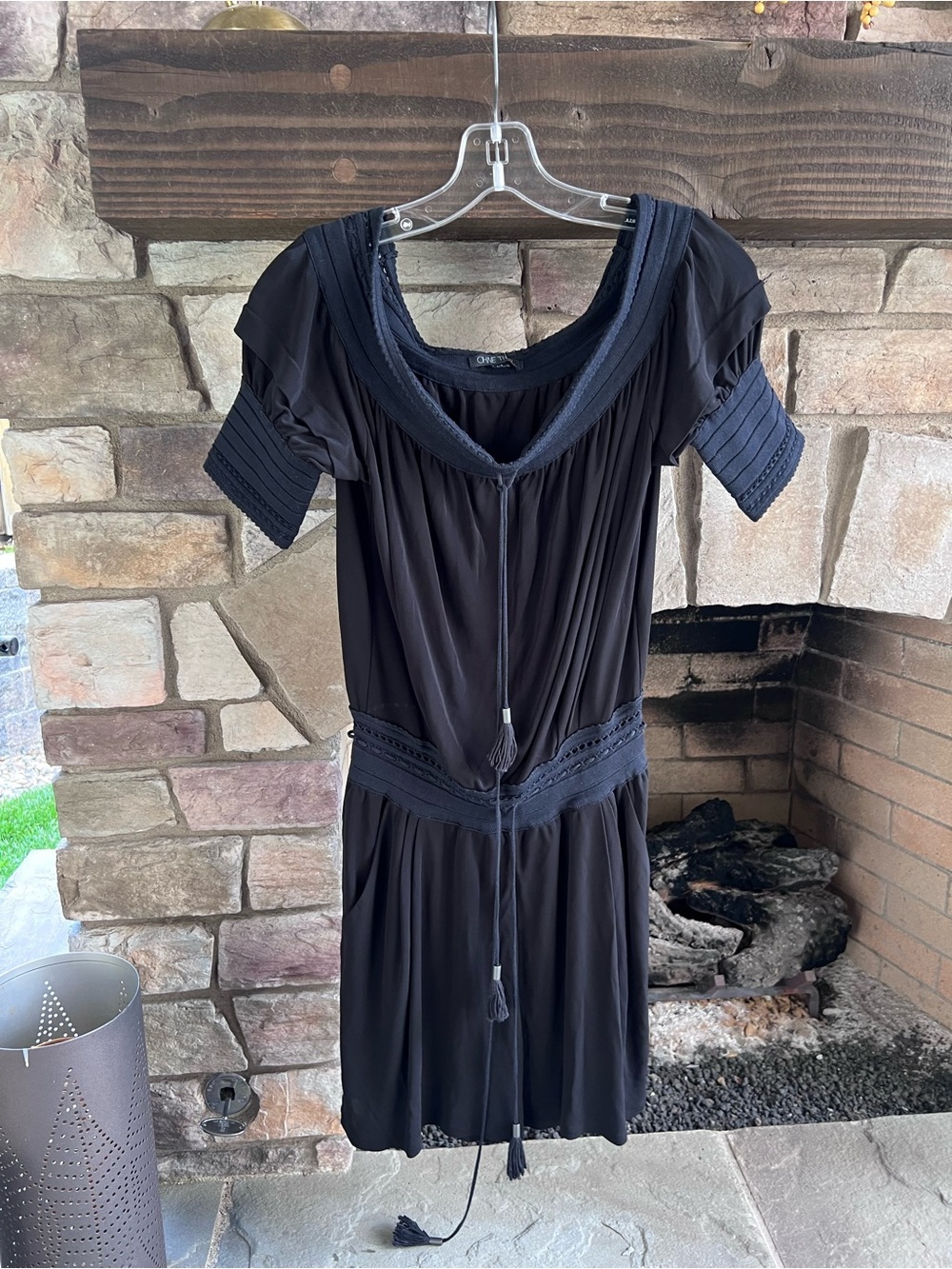 Ohne Titel Black Knit Trim Resort Dress Small